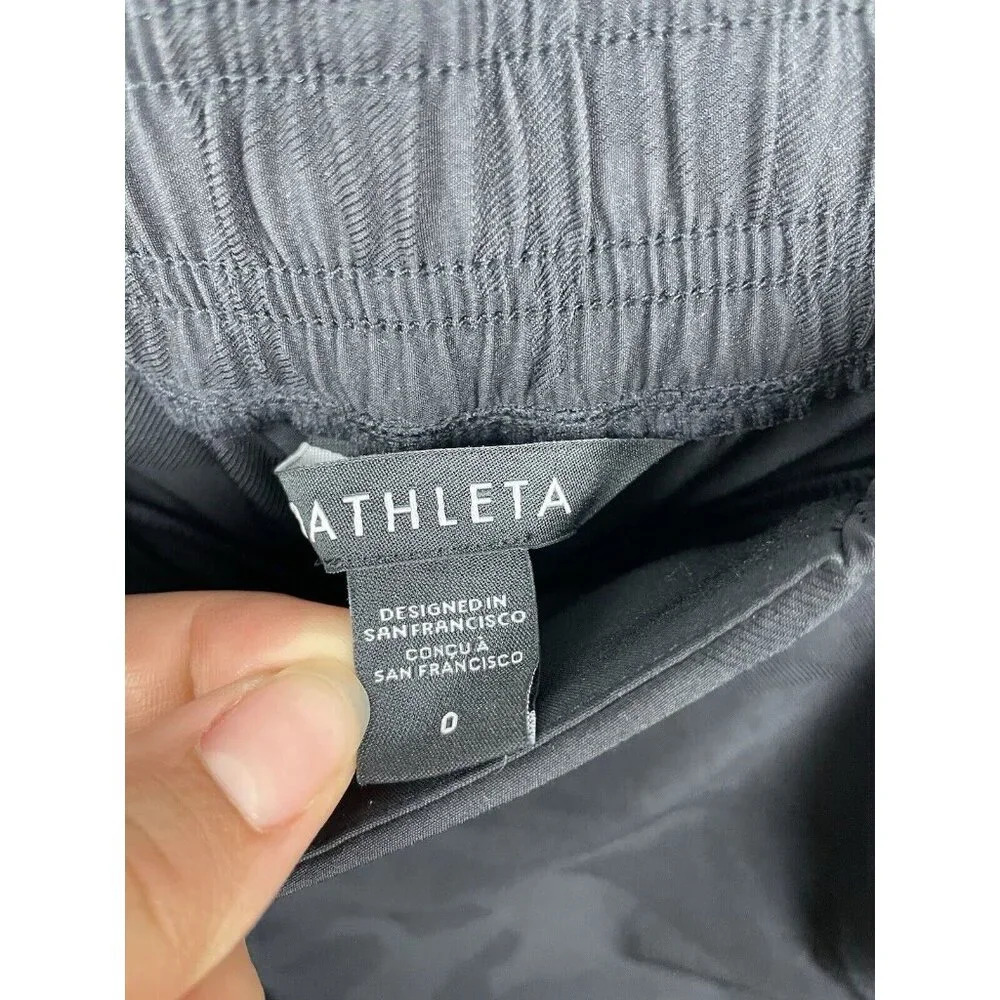 Athleta Women's Black Brooklyn Camo Lux Jacquard Stretch Pull On Jogger Pants 0 - Picture 7 of 8